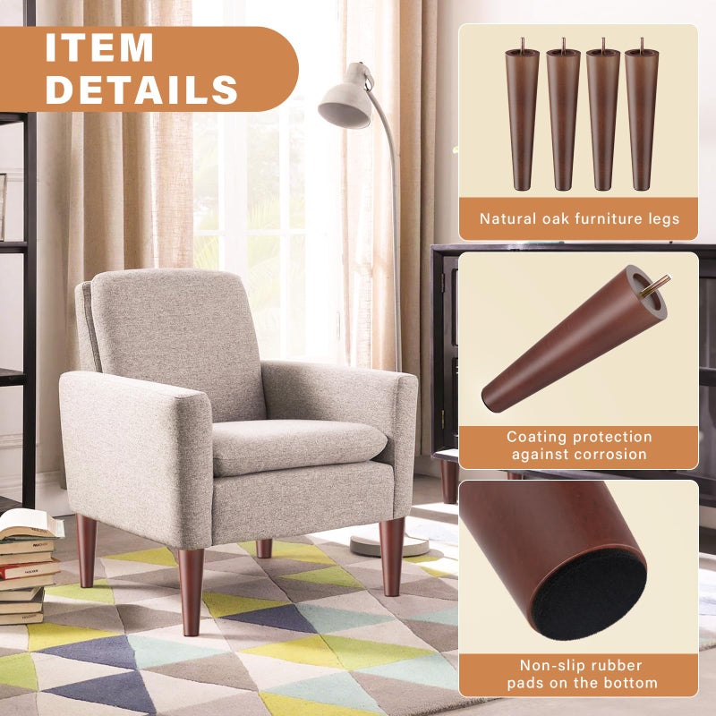 GOSCHE 8 Inch Wood Furniture Legs Sofa Legs Set of 4, Brown Wooden Furniture Feet Couch Legs, Mid Century Modern Dresser Replacement Feet for Chair Cabinet Armchair Table Or Home DIY Projects Bun Feet - Image 3